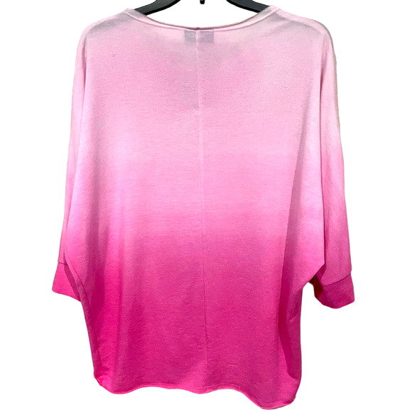NWOT Pink Ombre Doleman Sleeves Crystal Sweater Women's sz Small - Picture 3 of 5